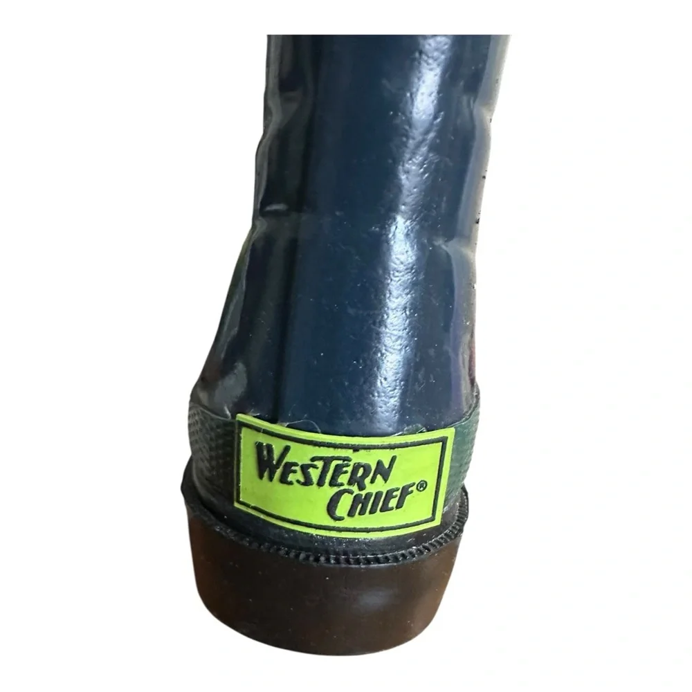 Youth Kids Western Chief Rubber Rain Boots Size 5/6Y – Navy & Green